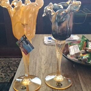 Murano Crystal Candel Holders